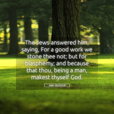 Picture 05 - John 10:33 KJV - The Jews answered him, saying, For a good work we - Bible Verse Picture