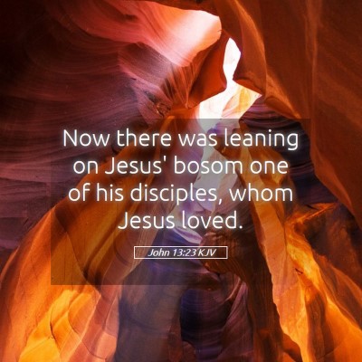Picture 05 - John 13:23 KJV - Now there was leaning on Jesus' bosom one of his - Bible Verse Picture