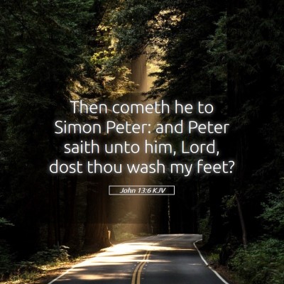 Picture 05 - John 13:6 KJV - Then cometh he to Simon Peter: and Peter saith - Bible Verse Picture