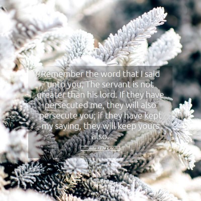 Picture 05 - John 15:20 KJV - Remember the word that I said unto you, The - Bible Verse Picture