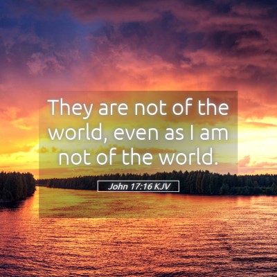 Picture 05 - John 17:16 KJV - They are not of the world, even as I am not of - Bible Verse Picture