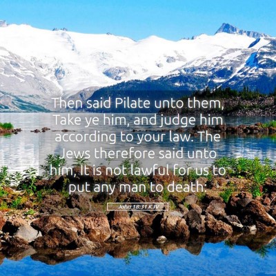 Picture 05 - John 18:31 KJV - Then said Pilate unto them, Take ye him, and - Bible Verse Picture