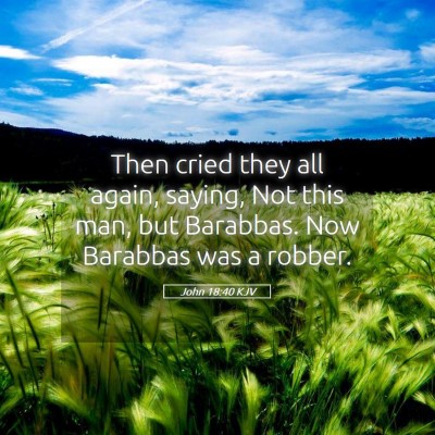 Picture 05 - John 18:40 KJV - Then cried they all again, saying, Not this man, - Bible Verse Picture
