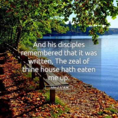 Picture 05 - John 2:17 KJV - And his disciples remembered that it was written, - Bible Verse Picture