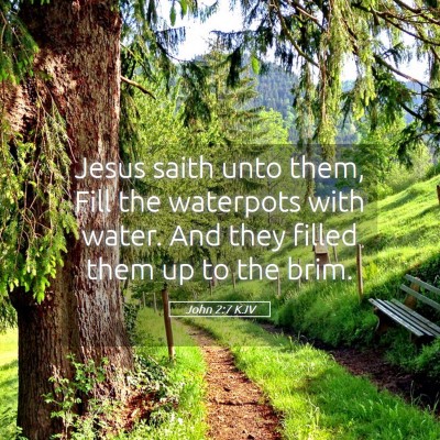 Picture 05 - John 2:7 KJV - Jesus saith unto them, Fill the waterpots with - Bible Verse Picture