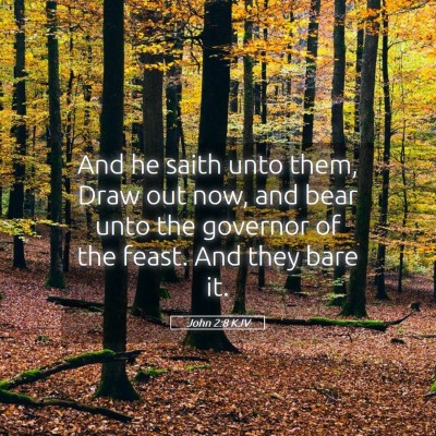 Picture 05 - John 2:8 KJV - And he saith unto them, Draw out now, and bear - Bible Verse Picture