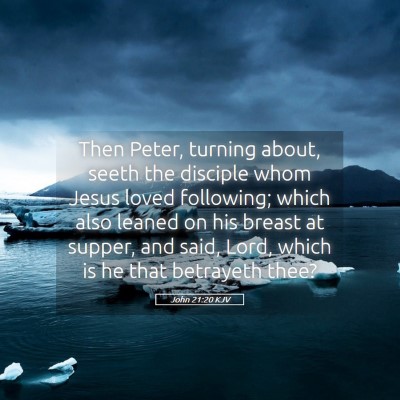 Picture 05 - John 21:20 KJV - Then Peter, turning about, seeth the disciple - Bible Verse Picture