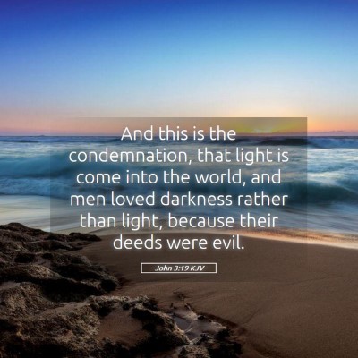 Picture 05 - John 3:19 KJV - And this is the condemnation, that light is come - Bible Verse Picture