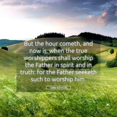 Picture 05 - John 4:23 KJV - But the hour cometh, and now is, when the true - Bible Verse Picture