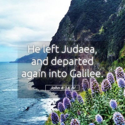 Picture 05 - John 4:3 KJV - He left Judaea, and departed again into - Bible Verse Picture