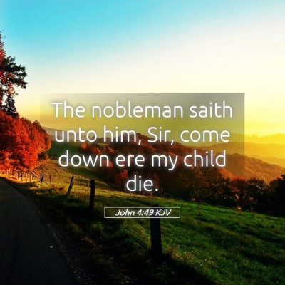 Picture 05 - John 4:49 KJV - The nobleman saith unto him, Sir, come down ere - Bible Verse Picture