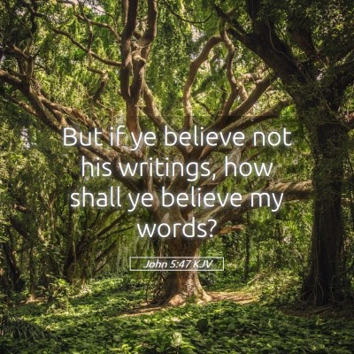 Picture 05 - John 5:47 KJV - But if ye believe not his writings, how shall ye - Bible Verse Picture