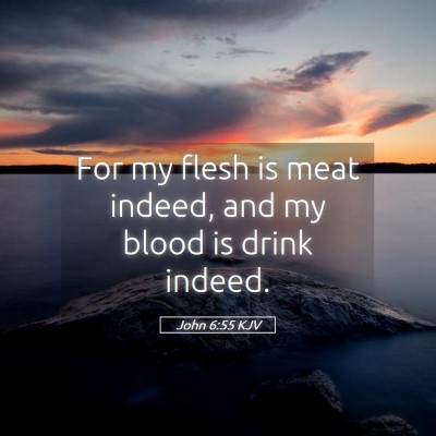 Picture 05 - John 6:55 KJV - For my flesh is meat indeed, and my blood is - Bible Verse Picture