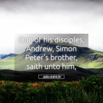 Picture 05 - John 6:8 KJV - One of his disciples, Andrew, Simon Peter's - Bible Verse Picture