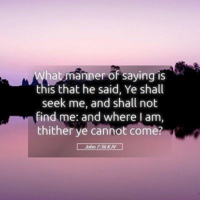 Picture 05 - John 7:36 KJV - What manner of saying is this that he said, Ye - Bible Verse Picture