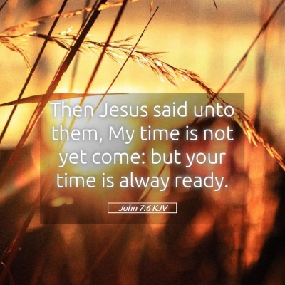 Picture 05 - John 7:6 KJV - Then Jesus said unto them, My time is not yet - Bible Verse Picture