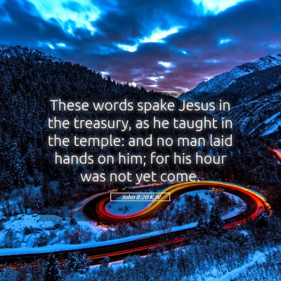 Picture 05 - John 8:20 KJV - These words spake Jesus in the treasury, as he - Bible Verse Picture