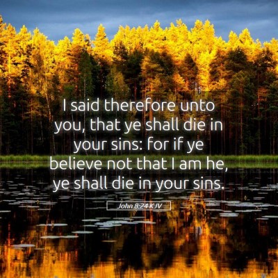 Picture 05 - John 8:24 KJV - I said therefore unto you, that ye shall die in - Bible Verse Picture
