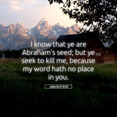 Picture 05 - John 8:37 KJV - I know that ye are Abraham's seed; but ye seek to - Bible Verse Picture