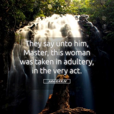 Picture 05 - John 8:4 KJV - They say unto him, Master, this woman was taken - Bible Verse Picture