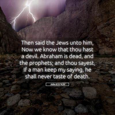 Picture 05 - John 8:52 KJV - Then said the Jews unto him, Now we know that - Bible Verse Picture
