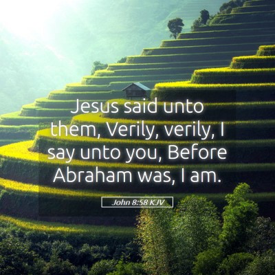 Picture 05 - John 8:58 KJV - Jesus said unto them, Verily, verily, I say unto - Bible Verse Picture