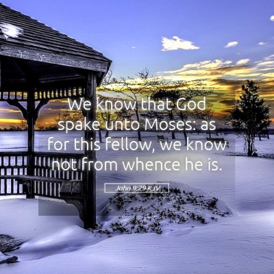 Picture 05 - John 9:29 KJV - We know that God spake unto Moses: as for this - Bible Verse Picture