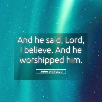 Picture 05 - John 9:38 KJV - And he said, Lord, I believe. And he worshipped - Bible Verse Picture