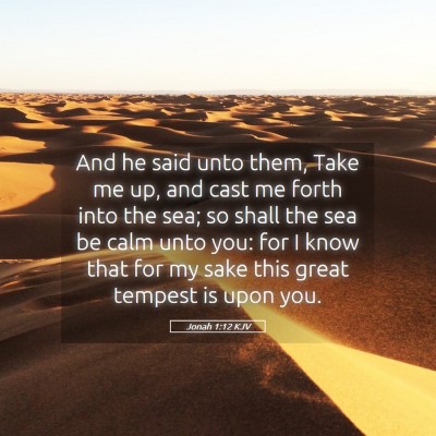 Picture 05 - Jonah 1:12 KJV - And he said unto them, Take me up, and cast me - Bible Verse Picture