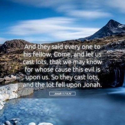 Picture 05 - Jonah 1:7 KJV - And they said every one to his fellow, Come, and - Bible Verse Picture