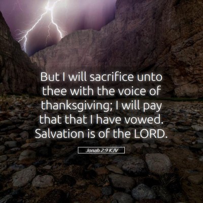 Picture 05 - Jonah 2:9 KJV - But I will sacrifice unto thee with the voice of - Bible Verse Picture