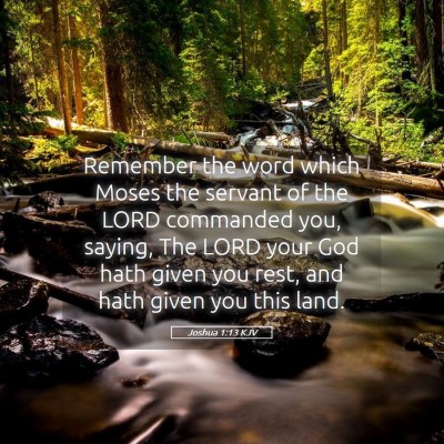 Picture 05 - Joshua 1:13 KJV - Remember the word which Moses the servant of the - Bible Verse Picture