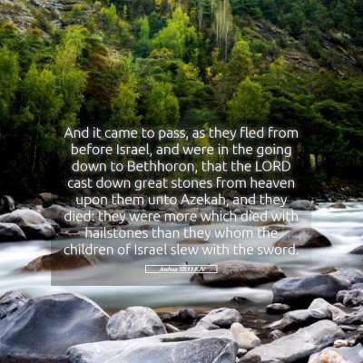 Picture 05 - Joshua 10:11 KJV - And it came to pass, as they fled from before - Bible Verse Picture