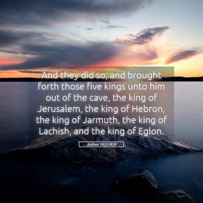 Picture 05 - Joshua 10:23 KJV - And they did so, and brought forth those five - Bible Verse Picture
