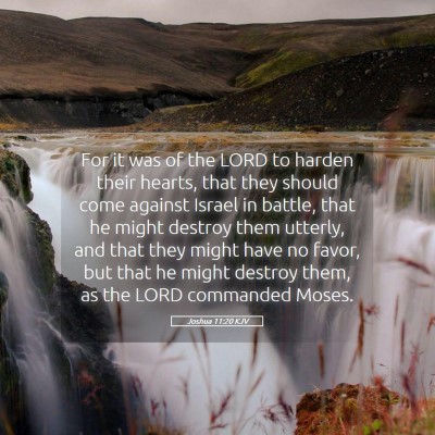 Picture 05 - Joshua 11:20 KJV - For it was of the LORD to harden their hearts, - Bible Verse Picture