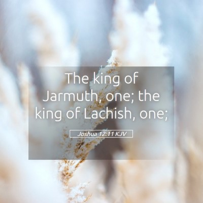 Picture 05 - Joshua 12:11 KJV - The king of Jarmuth, one; the king of Lachish, - Bible Verse Picture