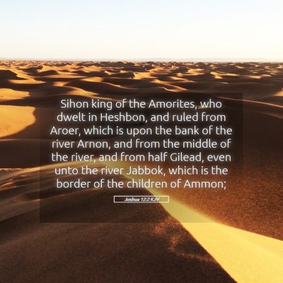 Picture 05 - Joshua 12:2 KJV - Sihon king of the Amorites, who dwelt in Heshbon, - Bible Verse Picture