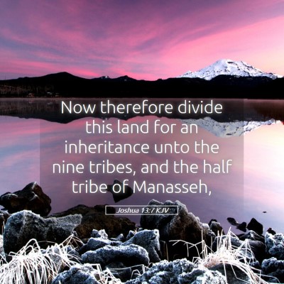 Picture 05 - Joshua 13:7 KJV - Now therefore divide this land for an inheritance - Bible Verse Picture