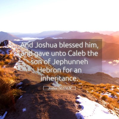 Picture 05 - Joshua 14:13 KJV - And Joshua blessed him, and gave unto Caleb the - Bible Verse Picture