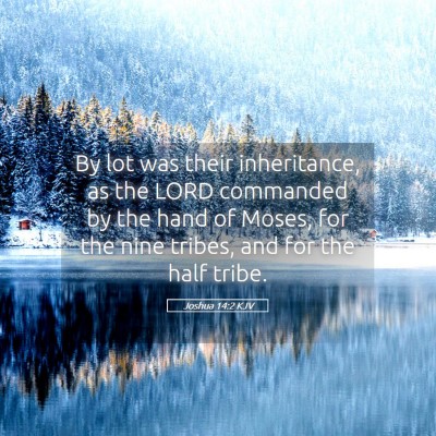 Picture 05 - Joshua 14:2 KJV - By lot was their inheritance, as the LORD - Bible Verse Picture