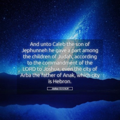 Picture 05 - Joshua 15:13 KJV - And unto Caleb the son of Jephunneh he gave a - Bible Verse Picture