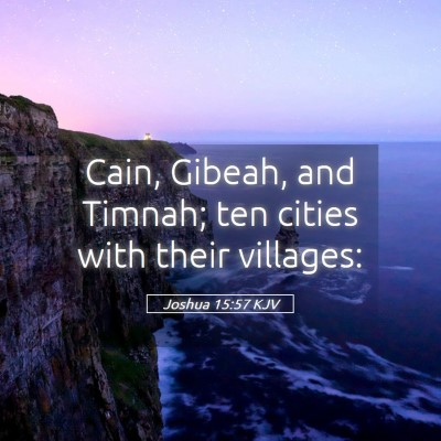 Picture 05 - Joshua 15:57 KJV - Cain, Gibeah, and Timnah; ten cities with their - Bible Verse Picture