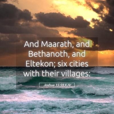 Picture 05 - Joshua 15:59 KJV - And Maarath, and Bethanoth, and Eltekon; six - Bible Verse Picture