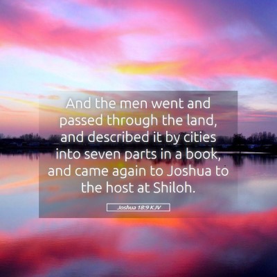 Picture 05 - Joshua 18:9 KJV - And the men went and passed through the land, and - Bible Verse Picture