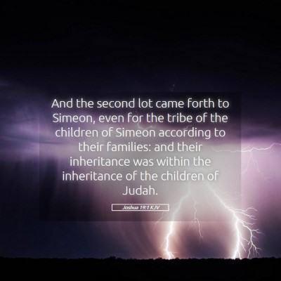 Picture 05 - Joshua 19:1 KJV - And the second lot came forth to Simeon, even for - Bible Verse Picture