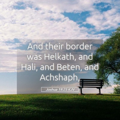 Picture 05 - Joshua 19:25 KJV - And their border was Helkath, and Hali, and - Bible Verse Picture