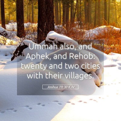 Picture 05 - Joshua 19:30 KJV - Ummah also, and Aphek, and Rehob: twenty and two - Bible Verse Picture