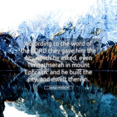 Picture 05 - Joshua 19:50 KJV - According to the word of the LORD they gave him - Bible Verse Picture