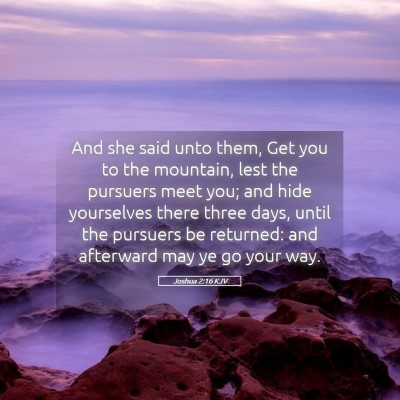 Picture 05 - Joshua 2:16 KJV - And she said unto them, Get you to the mountain, - Bible Verse Picture