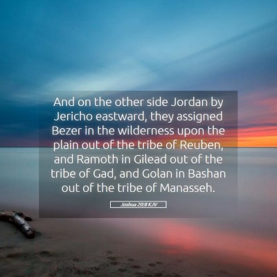 Picture 05 - Joshua 20:8 KJV - And on the other side Jordan by Jericho eastward, - Bible Verse Picture